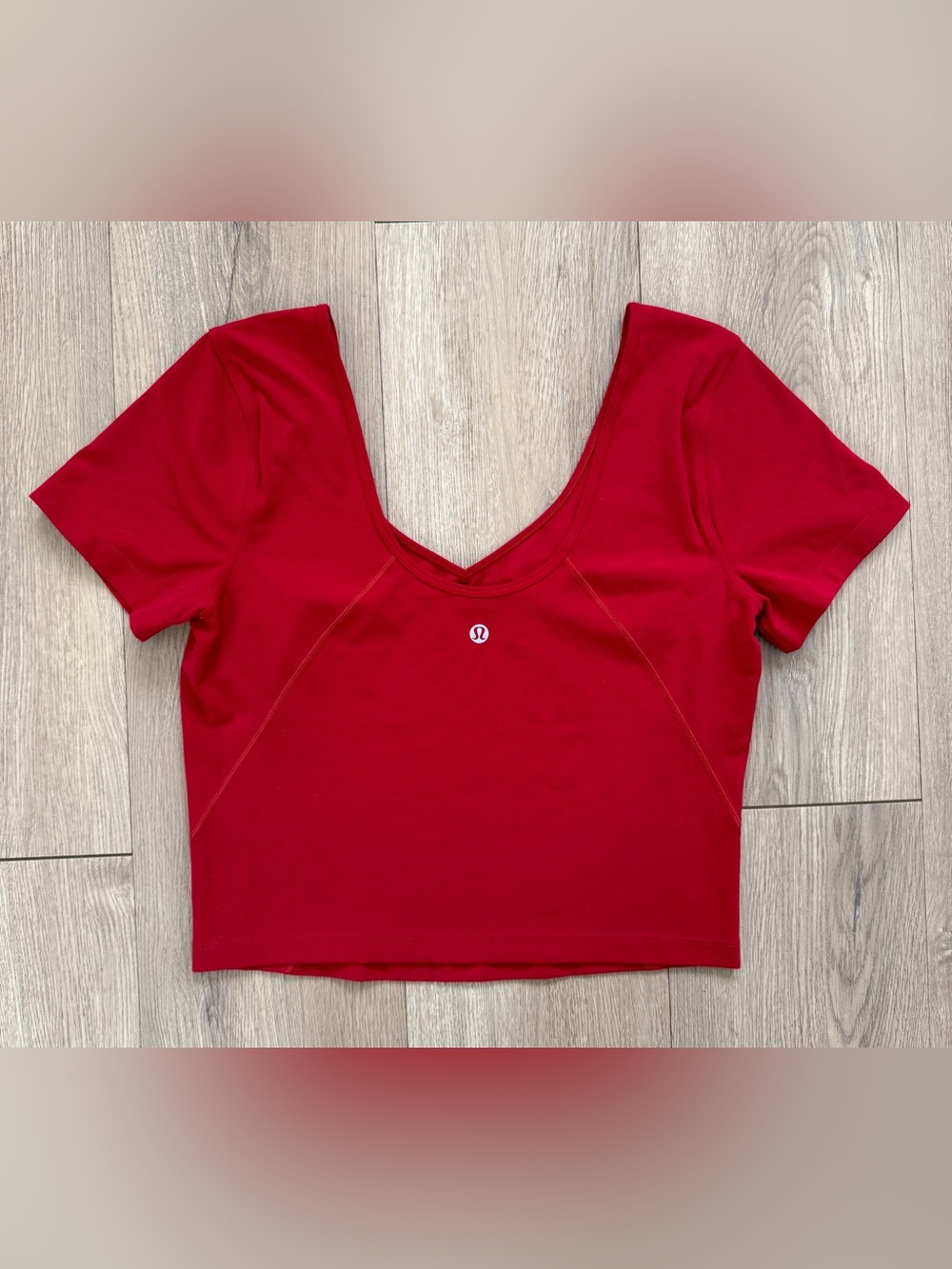 Lululemon Align Cropped T-Shirt Size 10 Dark Red Lunar New Year Limited Edition